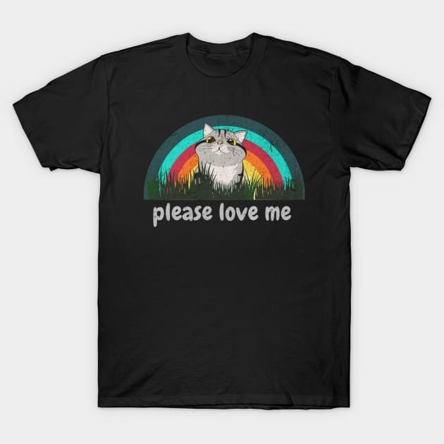 please love me/cat vintage T-Shirt by girls store